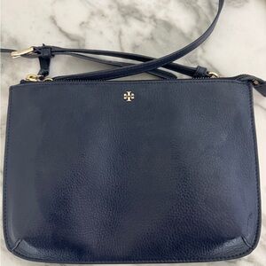 Tory Burch Dark Blue Leather Crossbody Bag